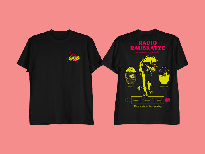 Vorverkauf: Proseccolaune „Radio Raubkatze" Shirt (black)